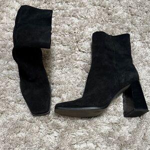 Sam Edelman Black Suede Heeled Boots